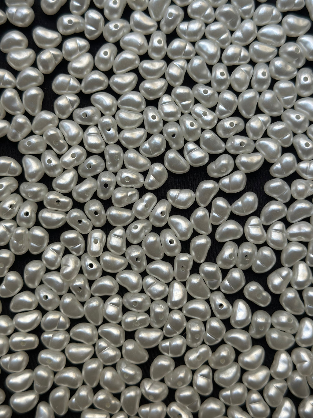 100 Adet Barok Yamuk İnci Boncuk 6x9 mm Beyaz Takı Aksesuarı