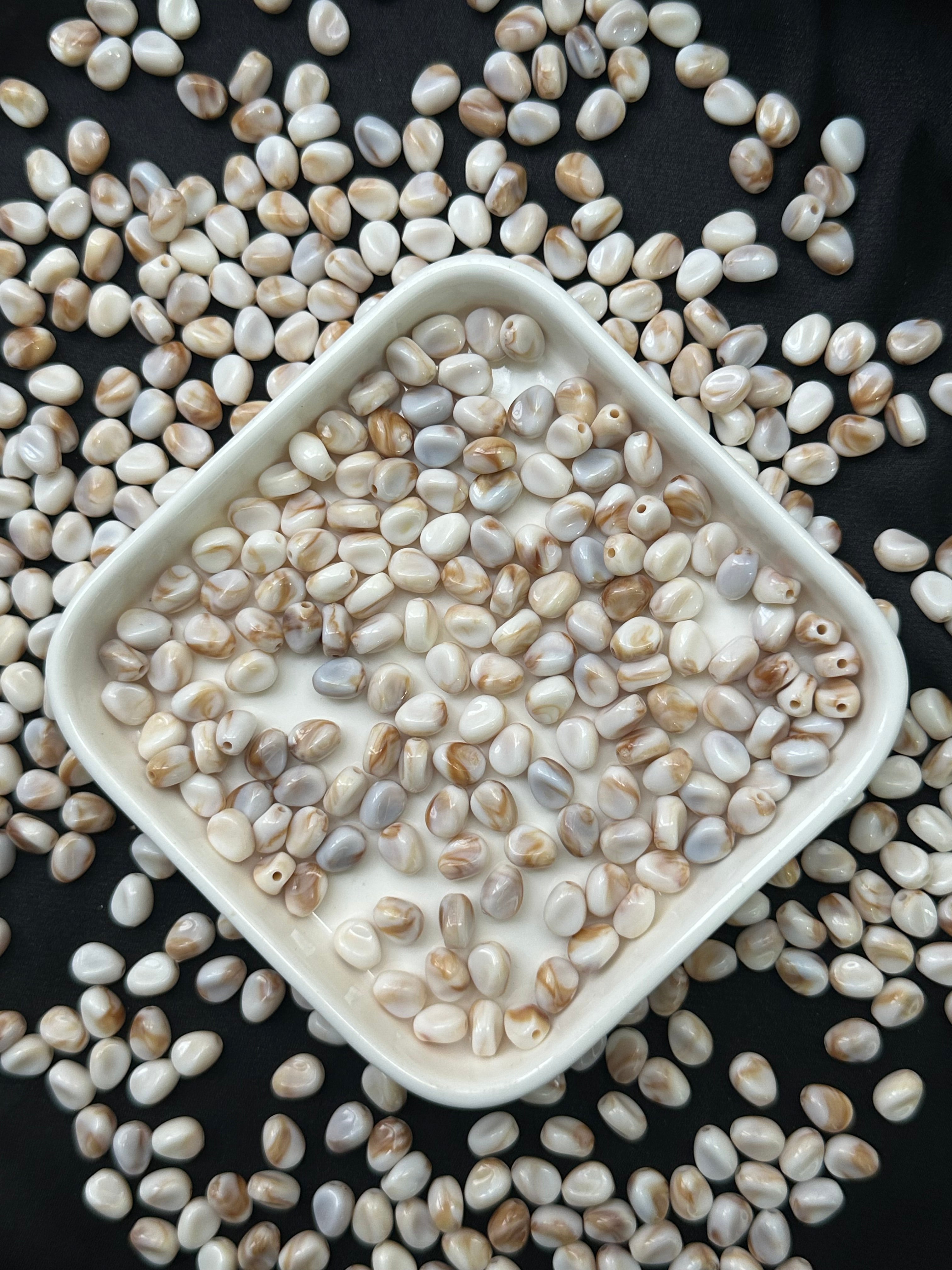 100 Adet Çakıl Taşı Boncuk – Akrilik Plastik Delikli Takı Yapımı Boncuğu 20 Gram