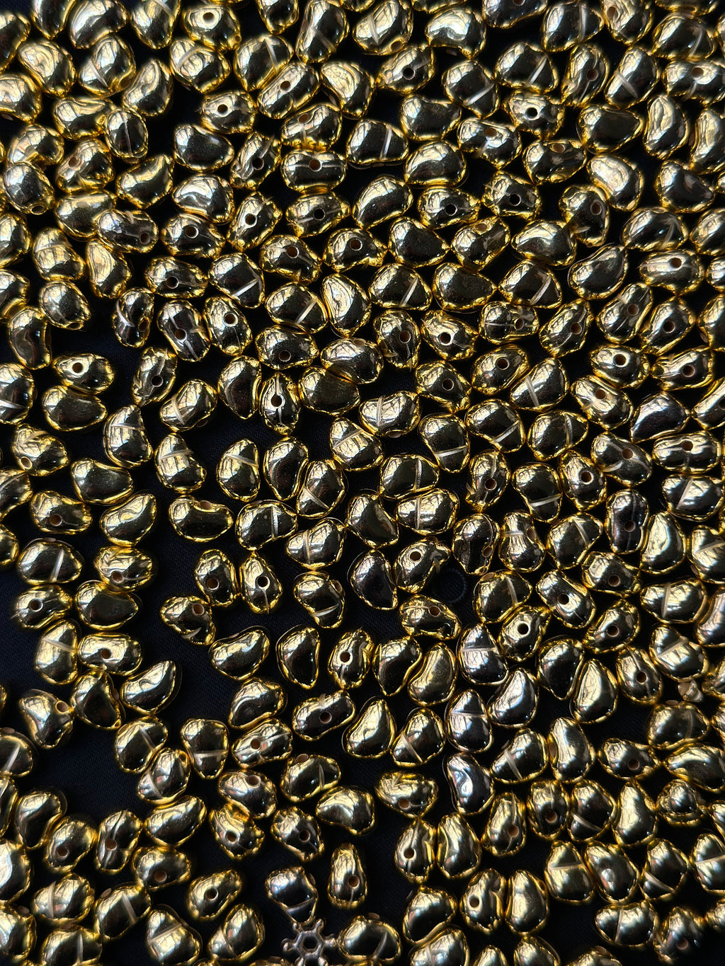 100 Adet Barok Yamuk İnci Boncuk 6x9 mm Gold Altın Kaplama Takı Aksesuarı