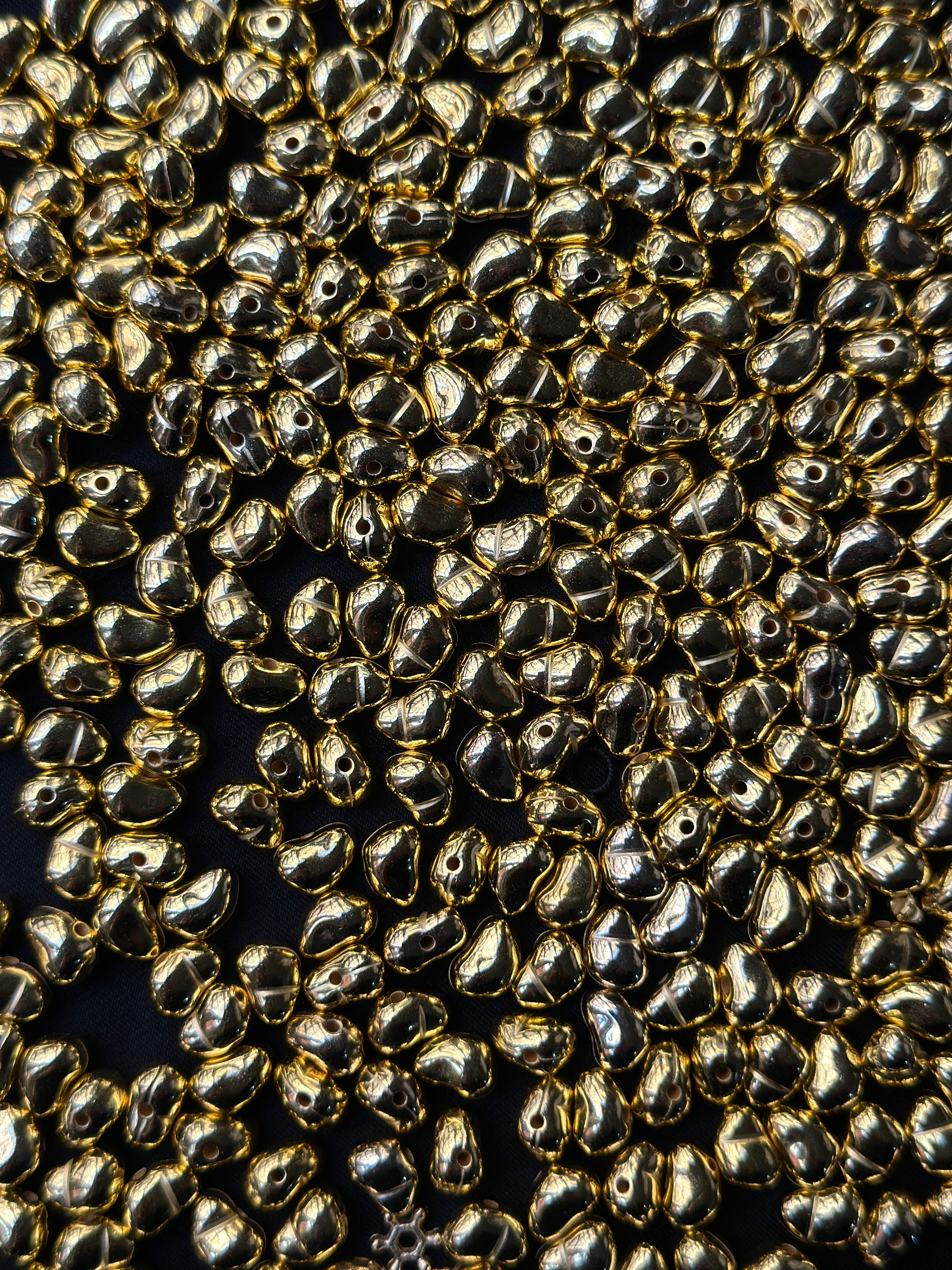 100 Adet Barok Yamuk İnci Boncuk 6x9 mm Gold Altın Kaplama Takı Aksesuarı