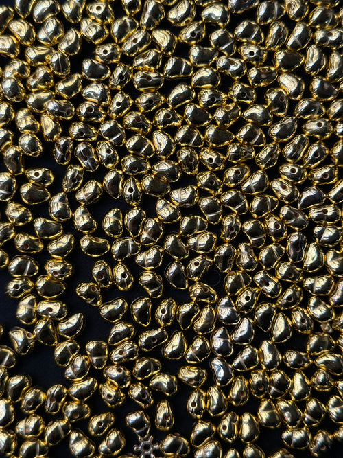 100 Adet Barok Yamuk İnci Boncuk 6x9 mm Gold Altın Kaplama Takı Aksesuarı
