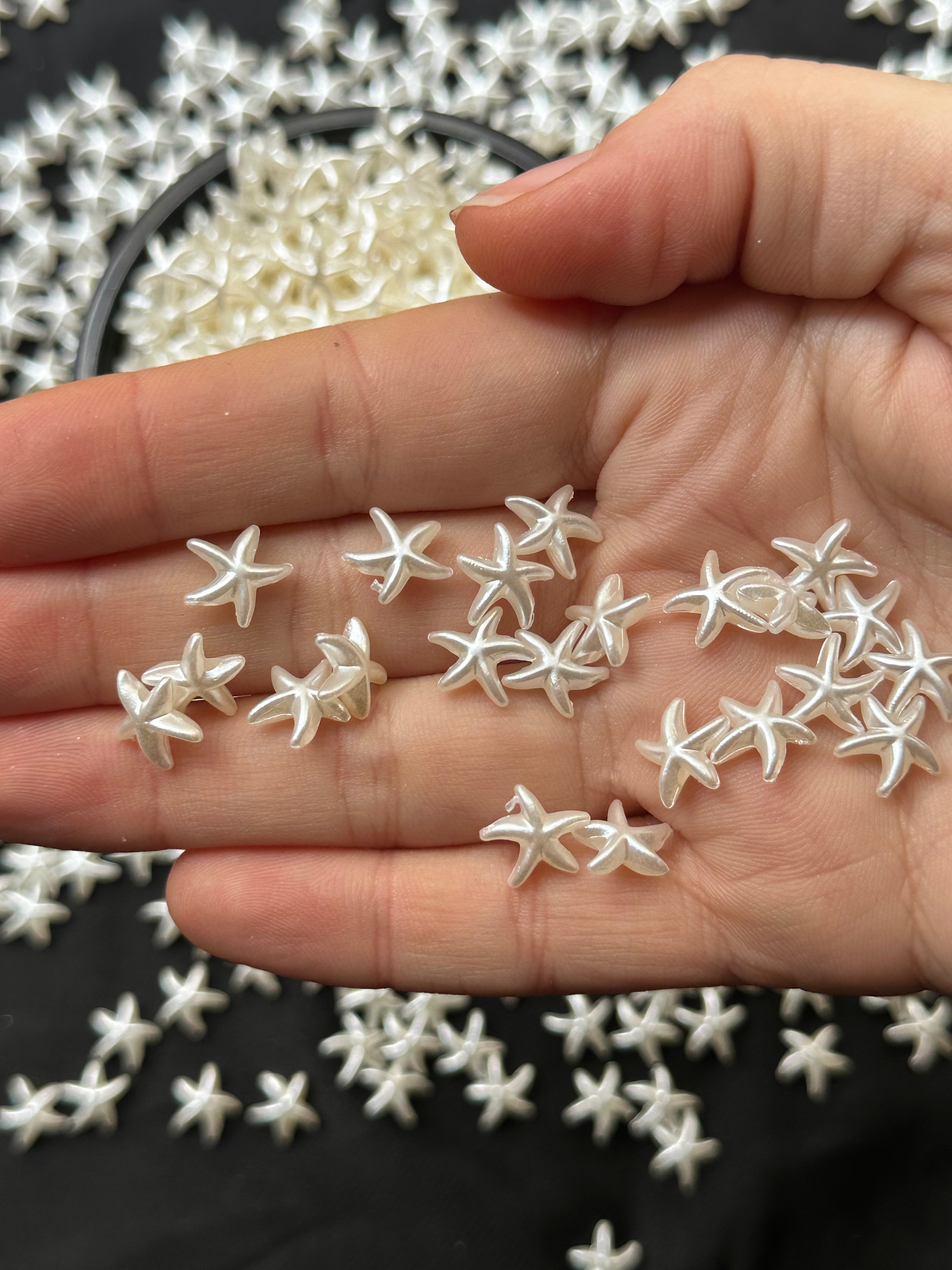 200 Adet 6 mm Beyaz Sedefli Yıldız Akrilik Boncuk – Plastik Takı & Bileklik Aksesuarı