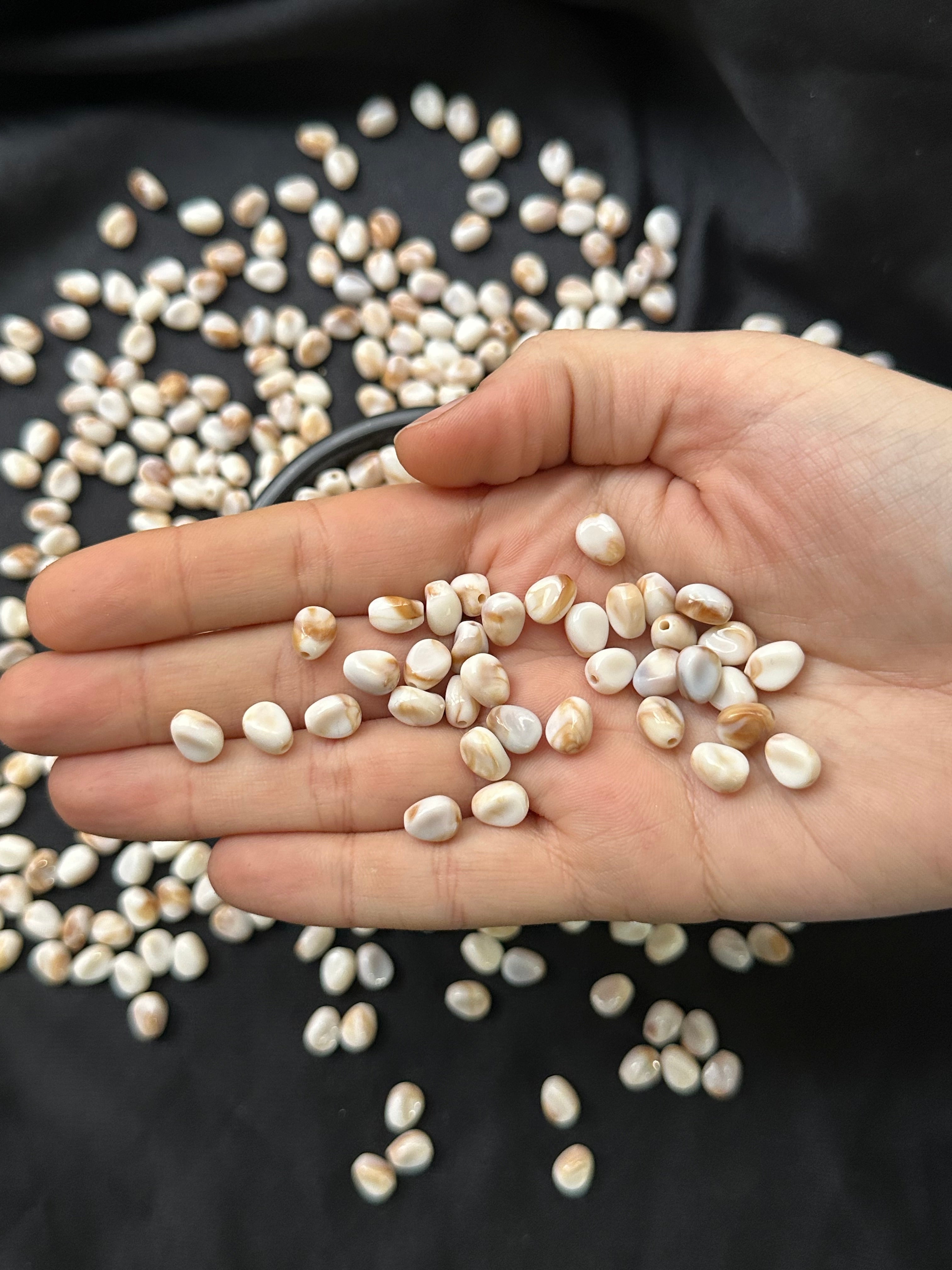 100 Adet Çakıl Taşı Boncuk – Akrilik Plastik Delikli Takı Yapımı Boncuğu 20 Gram