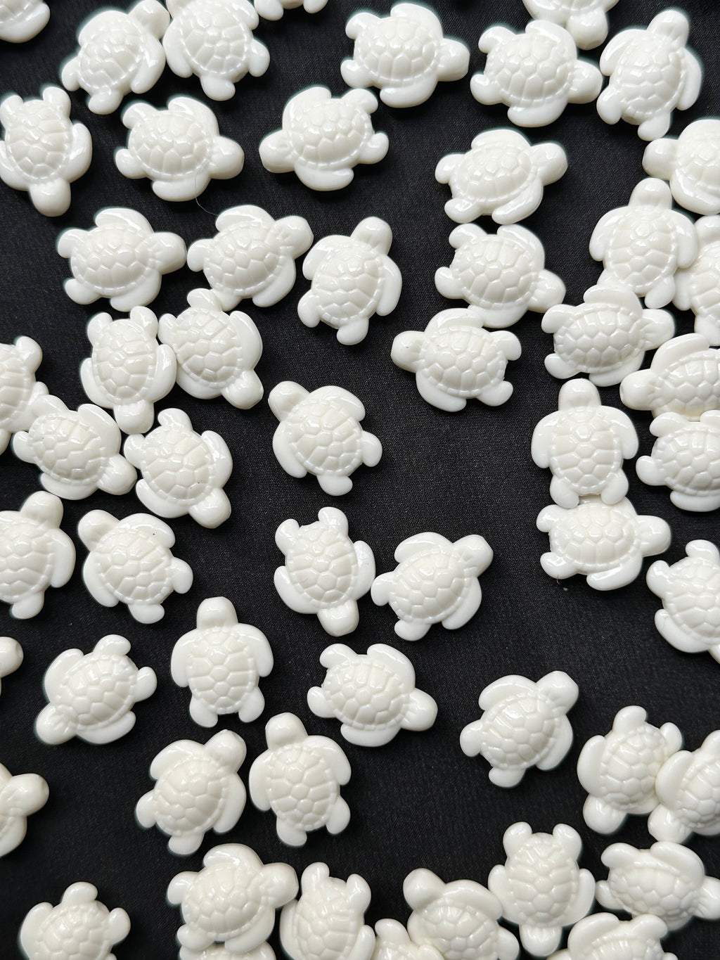 20 Adet Kaplumbağa Boncuk 25 mm | Beyaz | Caretta Caretta | Akrilik Plastik