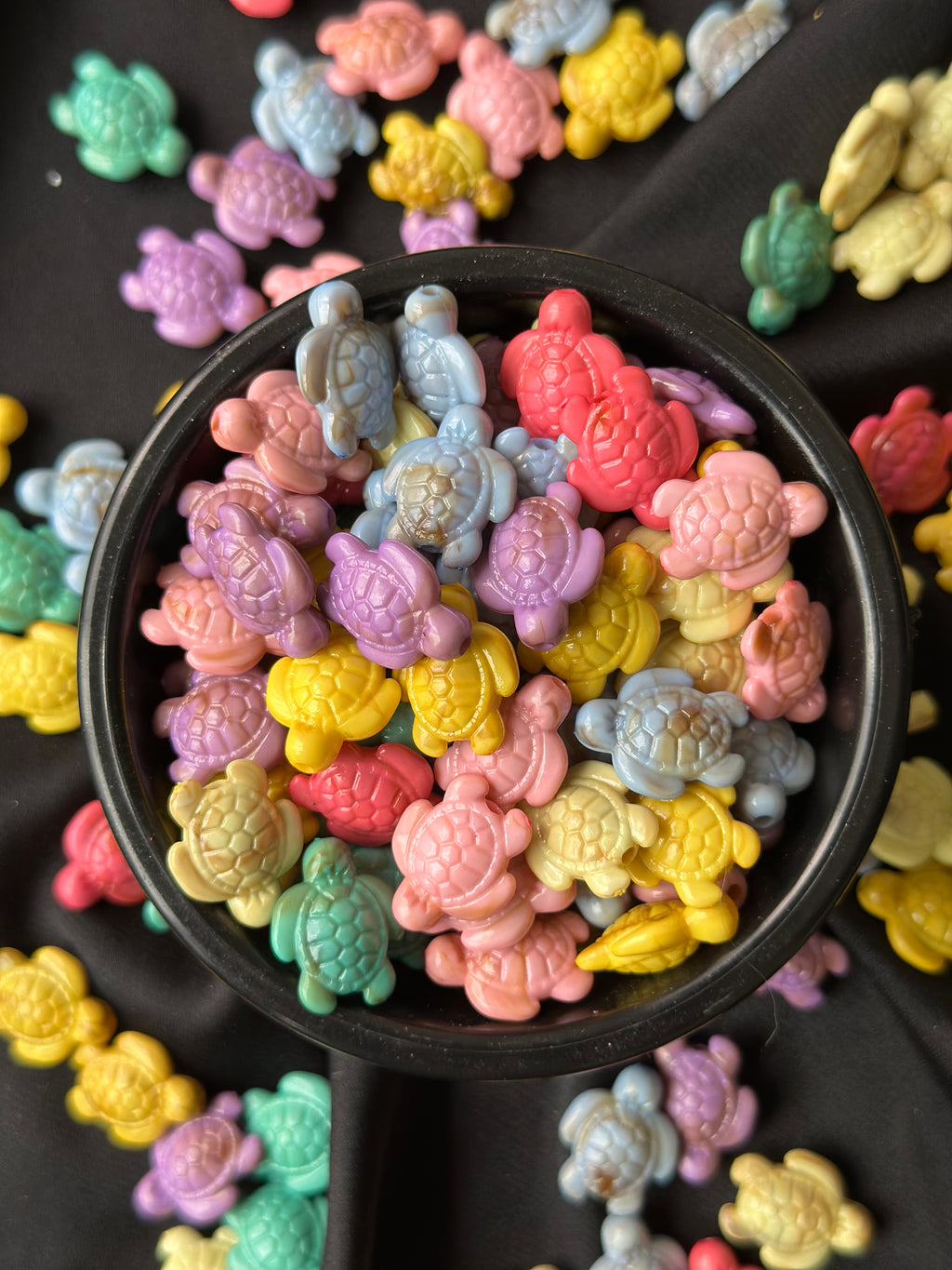 40 Adet Kaplumbağa Boncuk 20 mm | Beyaz | Caretta Caretta | Akrilik Plastik