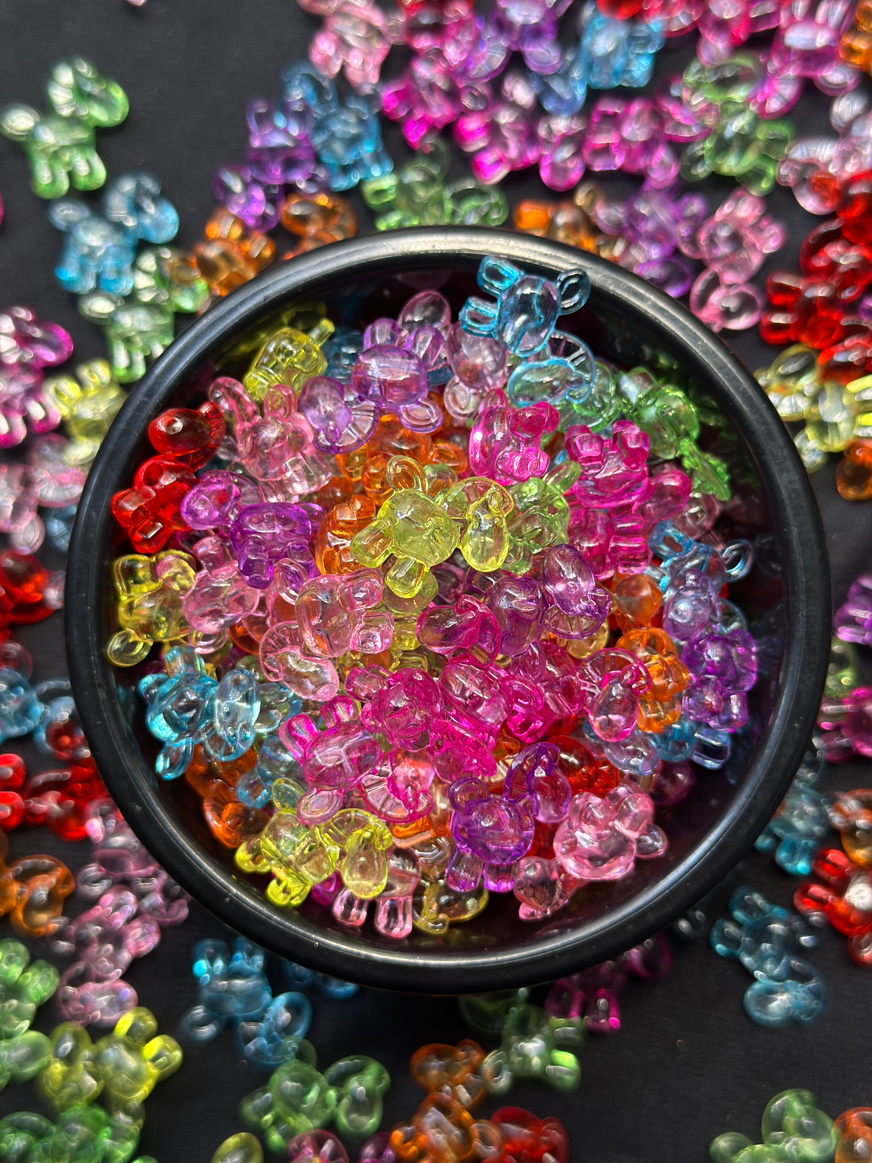 40 Adet Karışık Renk Şeffaf At Figürlü Boncuk 16×3 mm Takı ve El İşi Aksesuarı