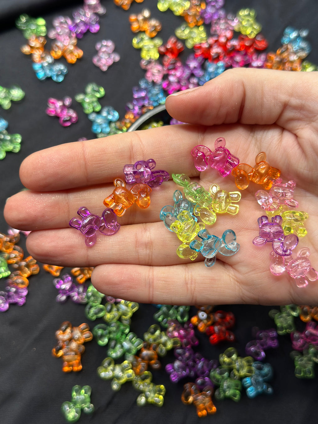 40 Adet Karışık Renk Şeffaf At Figürlü Boncuk 16×3 mm Takı ve El İşi Aksesuarı