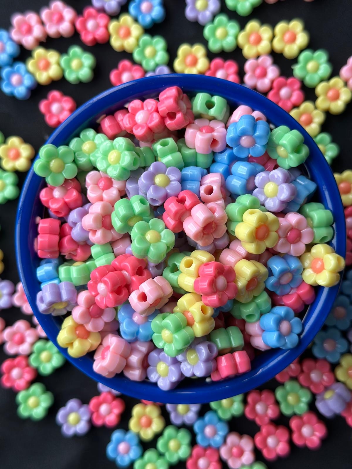 40 Adet Renkli Çiçek Boncuk